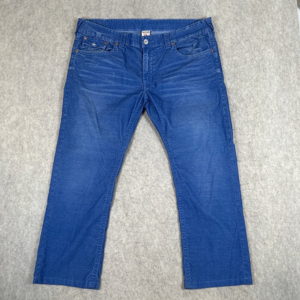 True Religion Jeans Ricky Mens Blue Corduroy Pants Size 40